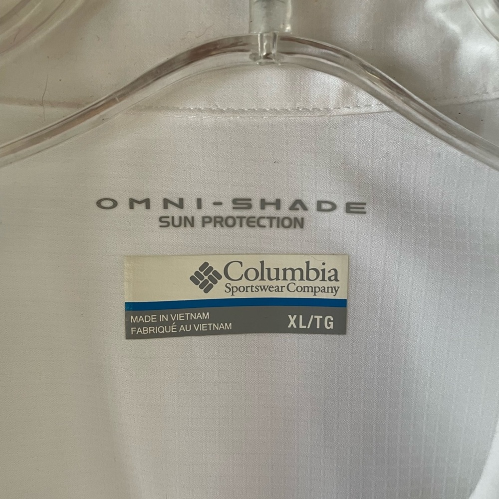 Columbia Omni Shade Sun Protection White Long Sleeve Shirt XL EUC - Picture 6 of 10